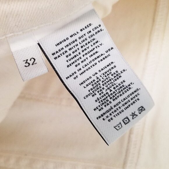 J Brand Liza Wide Leg Crop Culottes Jeans Size 32 Mystify Cream Ecru Boho $198 - Picture 9 of 15